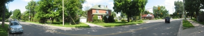 Parkhill north and Armour east from Nichols Park stone gates.jpg